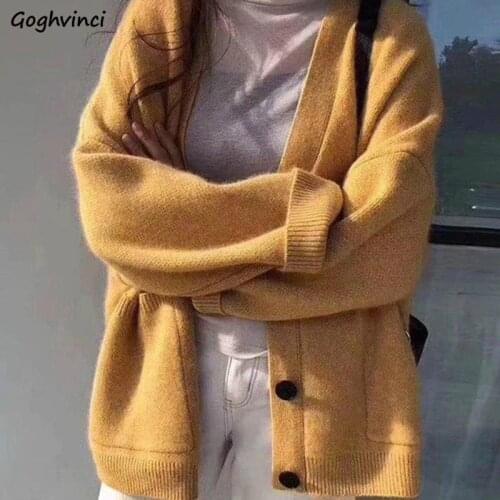 Sweaters Cardigans Women Plus Size 3XL Loose Lazy Elegant Fashionable Ladies Students Solid Simple Womens Sweet Outwear Femme