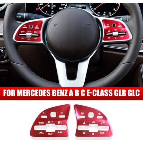 For Mercedes Benz A B C E-Class GLB GLC Car Steering Wheel Buttons Cover Trim