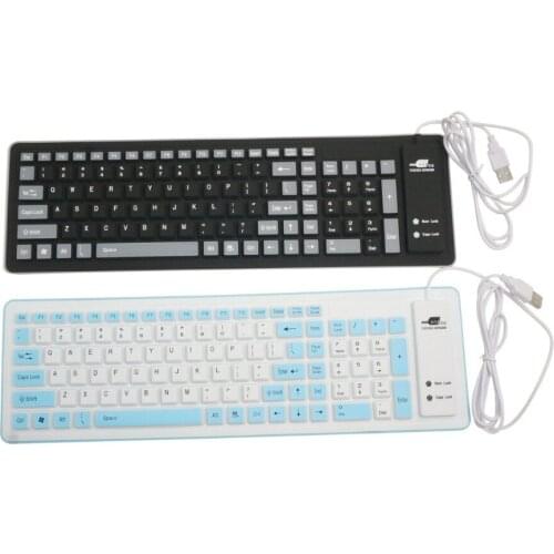103 Key Compact Mini USB Soft Silicone Waterproof Keyboard