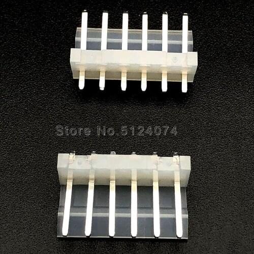 12PCS/LOT CH3.96 Connector 6P 6Pin 6A 180 Degree Straight needle Pin 3.96mm Wafer Pin Header 3.96-A