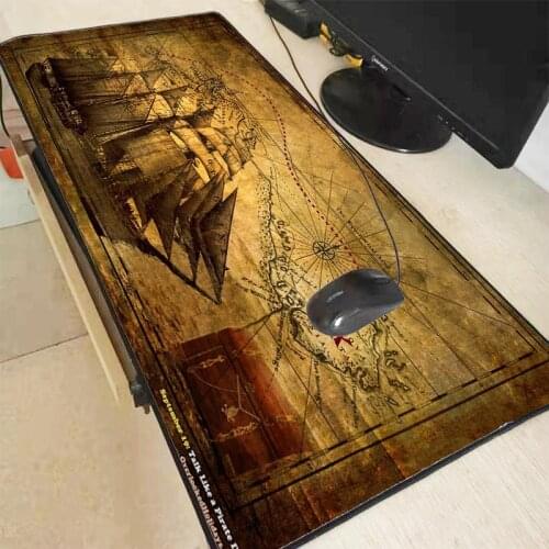 XGZ Pirate Ship Large Gaming Mouse Pad Lock Edge Mouse Mat for Laptop Computer Keyboard Pad Desk Pad for Dota 2 LOL Mousepad XXL