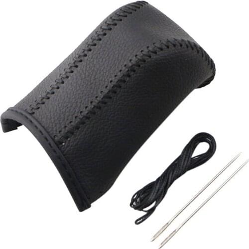 Leather Gear Shift Knob Cover for Toyota Corolla Rav4 Rav 4 2014-2019 Automatic Hand-Stitched DIY Gear Shift Collars