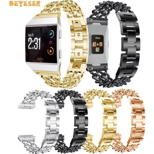 Fashion Stainless Steel Strap For Fitbit Ionic Smart Watch Band Replacement Watchband Luxury Metal Wristband Bracelet Accessory