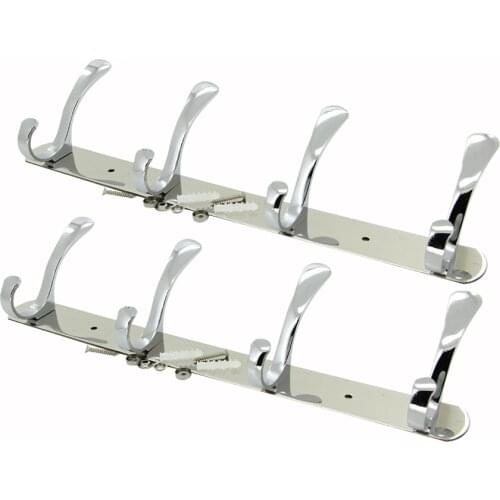 MroMax 1/2PCS Row Hooks Stainless Steel Polishing 250/350/450/550*50*122*70mm 3/4/5/6 Hooks Door Wall Hook Curtain Decorative