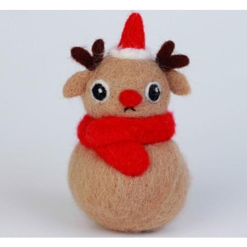 Christmas Deer Wool Felting Kit Christmas Needle Felting Kit Christmas Felt Gift Craft Kits Felting Wool Set English Manual