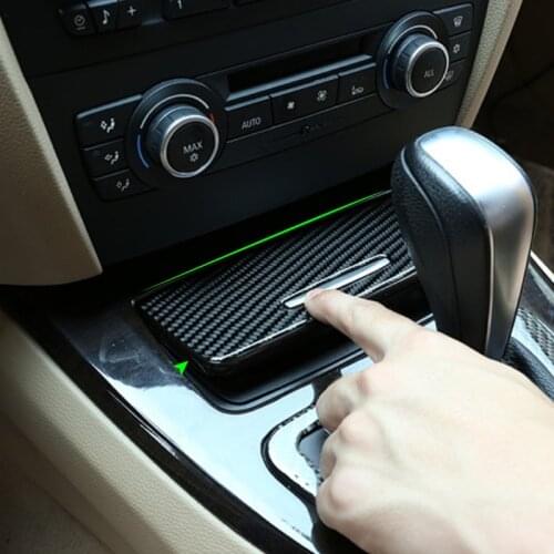 Carbon Fiber Car Interior Center Control Cigarette Lighter Cover Sticker Trim For BMW 3 Series E90 E92 2005 - 2011 2012