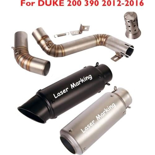 Slip on for DUKE 390 200 Exhaust Muffler Tips Front Connect Link Pipe for KTM DUKE 390 DUKE 200 2012-2016 Motorcycle