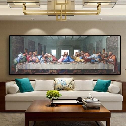 Leonardo Da Vincis The Last Supper Posters and Print Wall Art Canvas Painting Famous Painting Art for Living Room Cuadros Decor