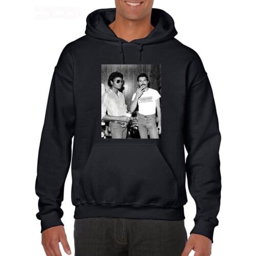 Newest 2018 MenS Fashion Print Hoodies Michael Jackson & Freddie Mercury Pop Lgbt Funny Print Sweatshirt