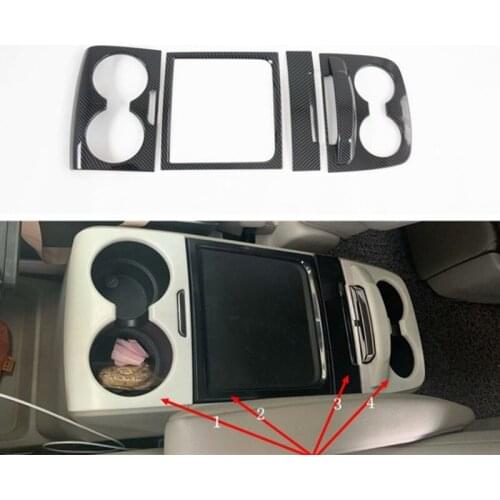 New Car Interior water cup holder Container box cover trim Fit For Toyota Sienna 2015-2020 Carbon fiber