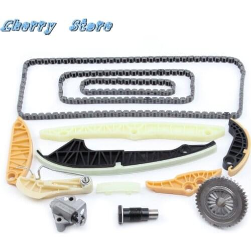 NEW 13Pcs Engine Timing Repair Kit & Timing Chain & Guide & Gear & Chain Tensioner For VW Golf Passat Audi A4 A6 2.0T 06H109158H