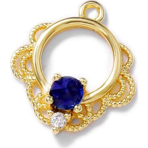 Factory wholesale Gold Color Brass and Zircon Charms Pendants Necklace and Bracelet Earring Diy Jewelry Accessories