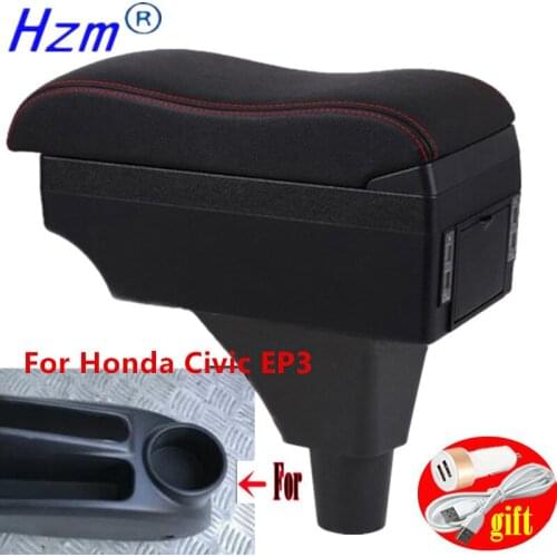 For Honda Civic EP3 Armrest Box For Honda Civic EP3 central Store content box with decoration products USB interfac