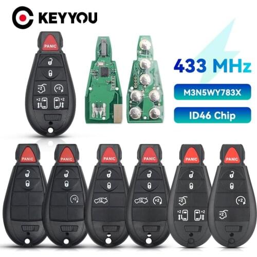 KEYYOU M3N5WY783X IYZ-C01C 3+1 4 Buttons Fob 433Mhz For Dodge Jeep Chrysler 300 Charger Magnum Smart Remote Control Car Key