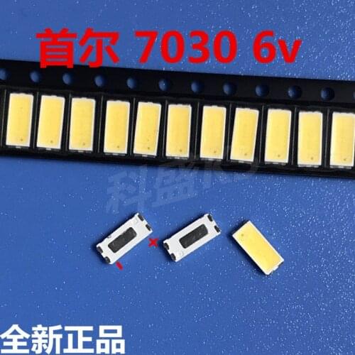 SEOUL 100PCS LED backlight 1w 7030 6v cool white 90-100LM LCD screen backlight TV TV application STWBX2S0E