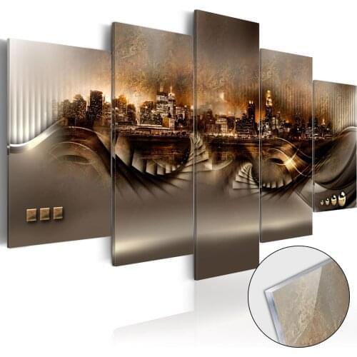 Glass acrylic paintings-Lost City [Glass] - 100x50 cm