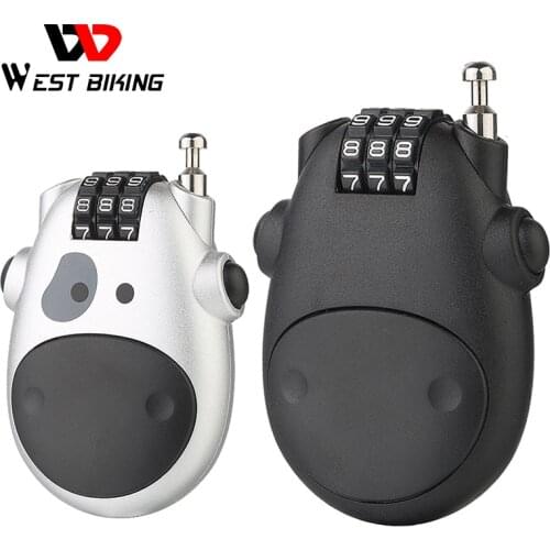 Password Helmet Lock with Steel Cable Padlock Bicycle Anti-theft Mini Burglar Kick Scooter Bike Accessories for Motorcycle, MTB