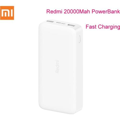 100% Original Xiaomi Redmi Portable Power Bank 20000mAh QC3 USB Type C Mi Powerbank External Battery Powerbank For Smart Home
