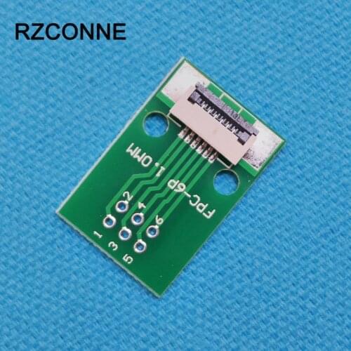 2pcs/lot 6P FFC FPC Adapter to 2.54mm 6Pin Flat Cable Socket Connector 0.5MM/1.0MM Pitch w/ 1.0mm flip cover for TFT LCD new