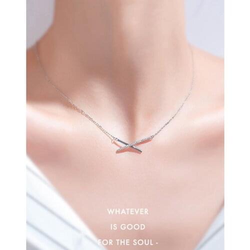 2021New Simple Tiny Fashion Chain V Pendant Necklaces Classic Girls Silver Jewelry For Women Gifts
