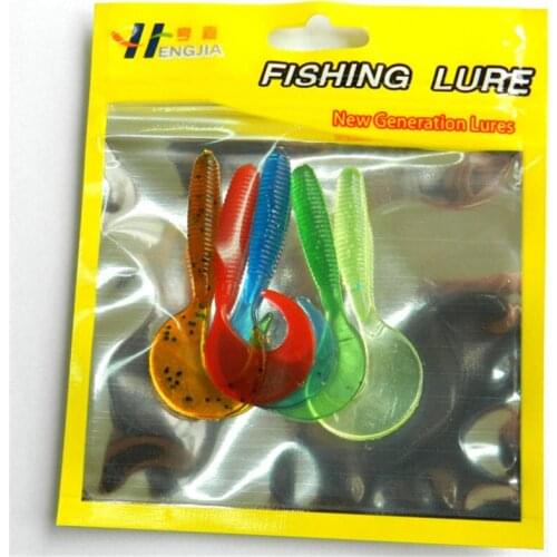 Promotion 20Pcs/Lot 5kinds of Color 6.5cm Big Fishing Worm Lure Fish Trout Maggot Grub Soft Bait Fishing Lure
