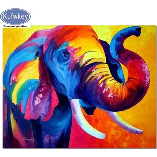 Elephant 5d diy diamond painting full drill resin diamond embroidery set Full Square Round Cross Stitch 5D Home Decor