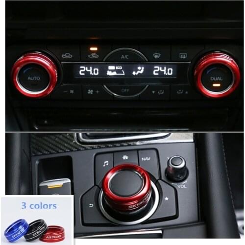 For Mazda 3 CX-5 Mazda Cx5 Atenza Axela Auto Accessories Aluminum Car Interior Decoration Air Conditioning Ring