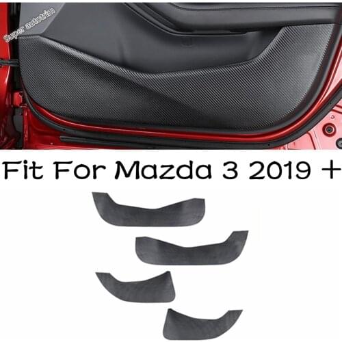 Auto Accessory Inner Door Anti-Kick Cushion Pad Anti-Dirty Protection Mat Cover Sticker Fit For Mazda 3 2019 - 2021