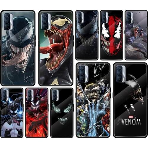 Villain Marvel Venom Tempered Glass Cover For Realme 7 7i XT C3 6 5 Pro for OPPO A9 2020 A52 Find X2 Lite Phone Case
