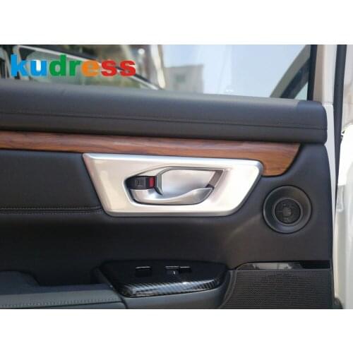 For Honda CRV CR-V 2017 2018 2019 Stainless Steel Inner Door Handle Bowl Frame Cover Trim Stcikers Car Interior Accessories