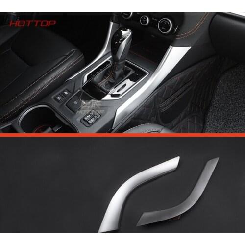 For SUBARU XV 2018 Carbon Fiber ABS Chrome Gear Shift Knob Cover Trims Car Styling Auto Accessories 2pcs