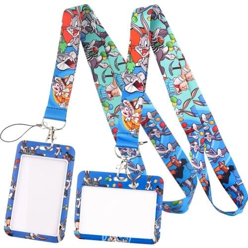 DZ1408 New Cartoon Anime Neck Strap Lanyards Keychain Badge Holder ID Card Pass Hang Rope Lariat Lanyard Key Chain Kids Gifts