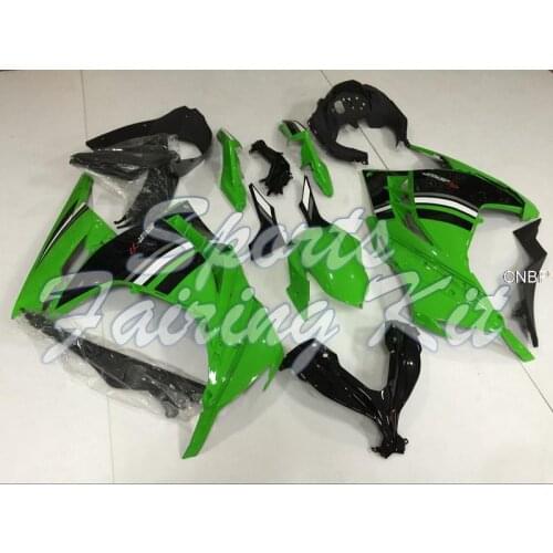 Full Body Kits for Zx300r 2013 - 2017 Green Black Bodywork Zx300r 2014 Abs Fairing Zx300r 13 14
