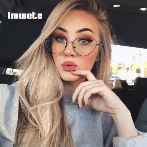 Imwete Cat Eye Womens Glasse Frames Vintage Metal Mens Spectacle Frame Retro Unisex Big Optical Eyewear