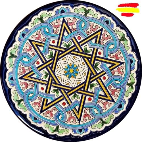 Ceramic Plate 24 cm/9,5 inch diameter - ceramics glazed up handmade - made in Spain - MIJASCERAMIC - ARTECER