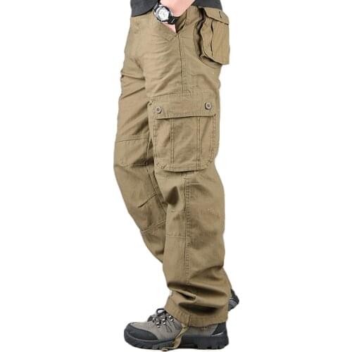 Overalls Men Cargo Pants Casual Multi Pockets Military Track Tactical Pants Pantalon Hombre Mens Sweatpants Straight Trousers