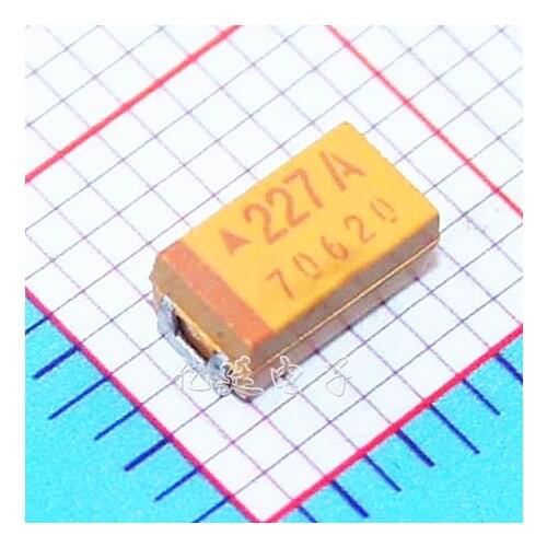 Chip tantalum capacitor 227A 220UF 10V C type 6032 10% bile capacitance yellow polar capacitance