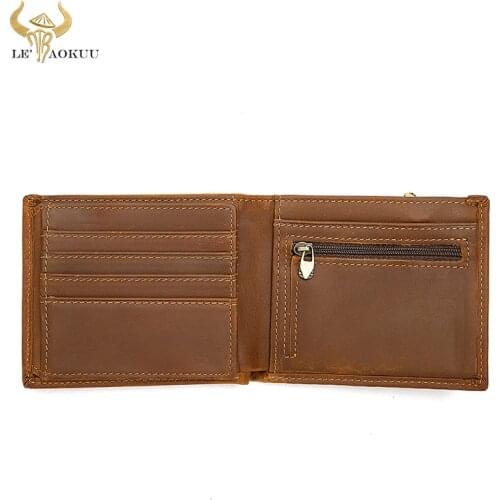 2021 New Mens Male Designer Vintage Crazy Horse leather Business Card Holder Cash Gift Horizontal Wallet Zipper Slim Purse 6004