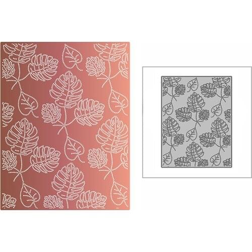 New Dotted Monstera Leaf Background Plate 2021 Metal Cutting Dies for DIY Scrapbooking and Card Making Embossing Craft No Stamps