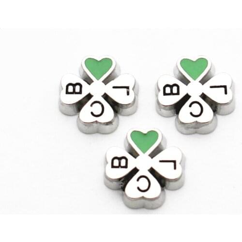 New Arrival 10pcs/lot Clover floating charms Alloy charms living glass memory lockets diy Accessory jewelry