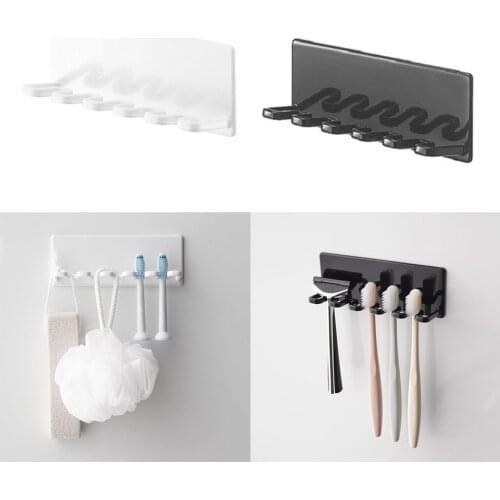 NEW Self-adhesive Wall Mount Toothbrush Holder Storage Shaver Holder Bathroom Shelves