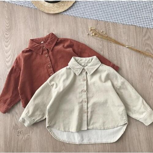 2021 new style girls boys cotton full sleeve corduroy coat autumn kids jacket