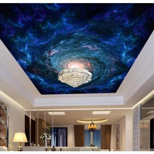 Custom papel DE parede 3 d, the universe stars and black holes for the living room bedroom ceiling wall waterproof wallpaper