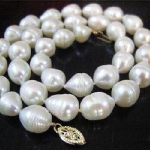 Charming white freshwater 8-9mm natural pearl round gems diy beautiful necklace 18 inch BV335