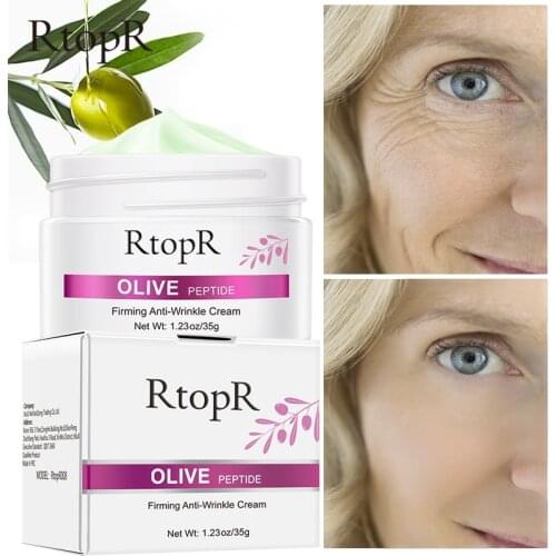 RtopR Olive Peptide Firming Anti-Wrinkle Cream Reduce Face Fine Lines Tighten Pores Whitening Oil Control Acne Hydrating 35g
