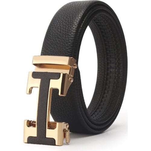2020 Fashion Style Brand-Name Leather Automatic Buckle Belt Pure Mens Business Pants Belt H-Shaped Belt