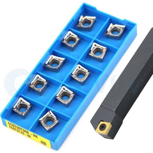 SCKCR1212H09 SCKCR1616 SCKCR2020 SCKCR2525 CNC Lathe External Turning Tools Holder +10Pc CCMT Machine Carbide Insert High Finish