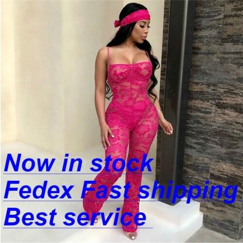 Sexy Women Strappy Lace Floral See Through Romper Jumpsuit One Piece Playsuit Bodysuit Clubwear