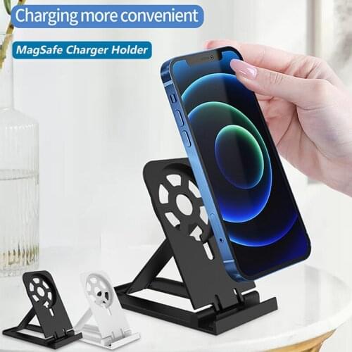 Foldable Magsafe Charger Holder for iPhone 12 Pro Max Desktop Phone Holder MagSafe Cell Phone Accessories Stand Mount Support