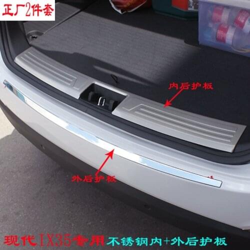 Car styling For Hyundai ix35 2010-2017 Internal + external Protective Pad On The Rear Trunk Trim Lid Threshold rear door sill